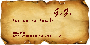 Gasparics Gedő névjegykártya